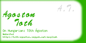 agoston toth business card