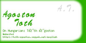 agoston toth business card